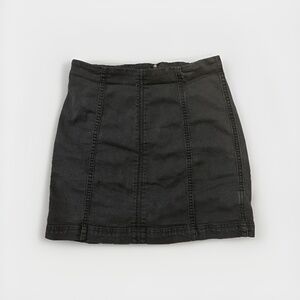 FREE PEOPLE Modern Femme Black Mini Denim Skirt SIZE 6 GRUNGE 90s Y2K